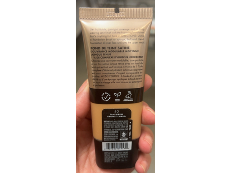 e.l.f. Soft Glam Satin Foundation, 40 Tan Warm, 1 fl oz/30 mL