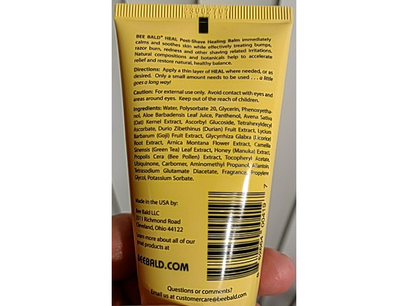 Bee Bald Post-Shave Healing Balm, 2 fl oz/59 mL