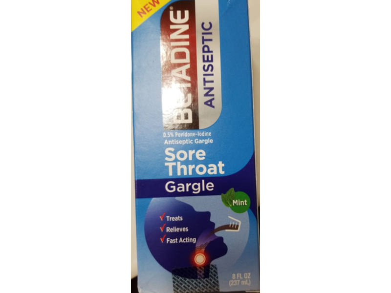 Betadine Antiseptic Sore Throat Gargle, Mint , 8 fl oz/237 mL