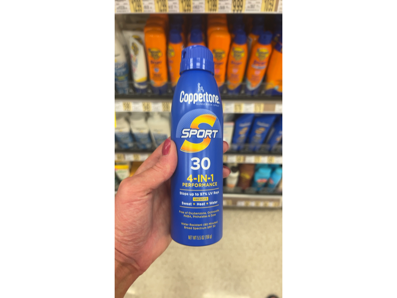 Coppertone SPORT Continuous Sunscreen Spray Broad Spectrum SPF 30 (5.5 Ounce) (Packaging may vary)