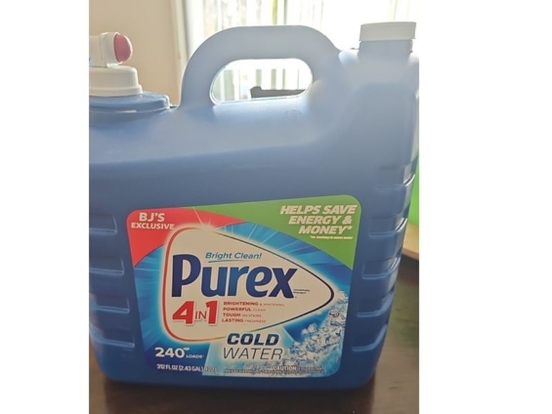 Purex 4 In 1 Bright Clean Liquid Laundry Detergent, Cold Water, 240 Loads, 312 fl oz/9.22 L