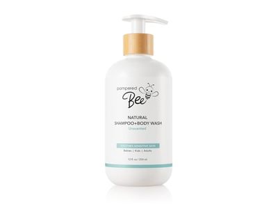 Pampered Bee Natural Shampoo + Body Wash, Unscented, 12 fl oz/354 mL