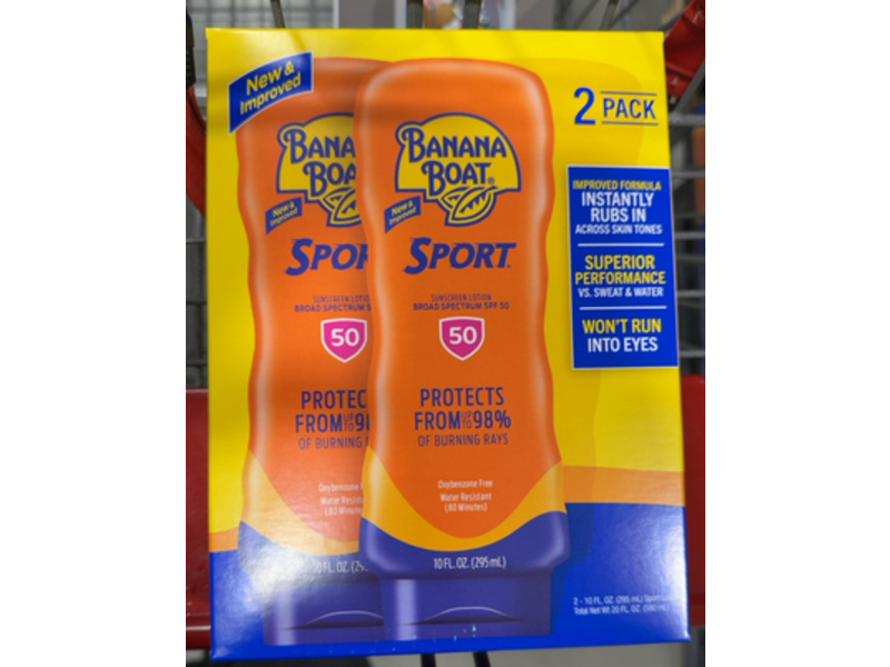 Banana Boat Sport Sunscreen, SPF 50, 10 fl oz/295 mL, Pack Of 2