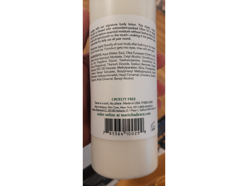 Mario Badescu Skincare Super Rich Olive Body Lotion, 16 fl oz/472 mL