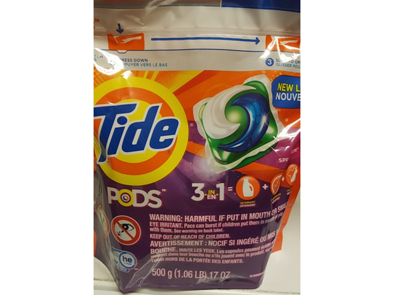 Tide Pods 3 In 1 Laundry Detergent Pacs, Spring Meadows Scent, 17 oz/500 g, 20 Pacs