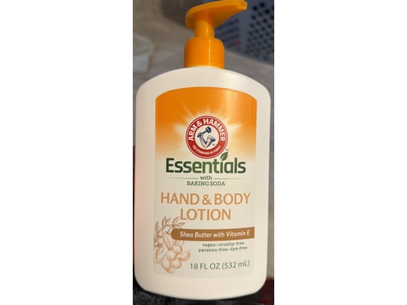 Arm & Hammer Essentials Hand & Body Lotion, Shea Butter & Vitamin E, 18 fl oz/532 mL