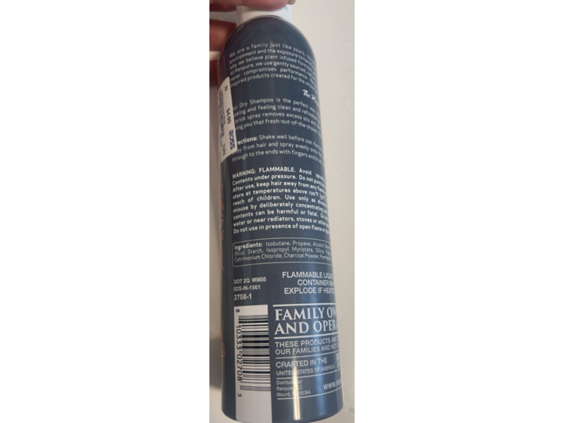 Renpure Detoxifying Charcoal Dry Shampoo, Clarify + Deep Cleanse, 8 oz/175 mL