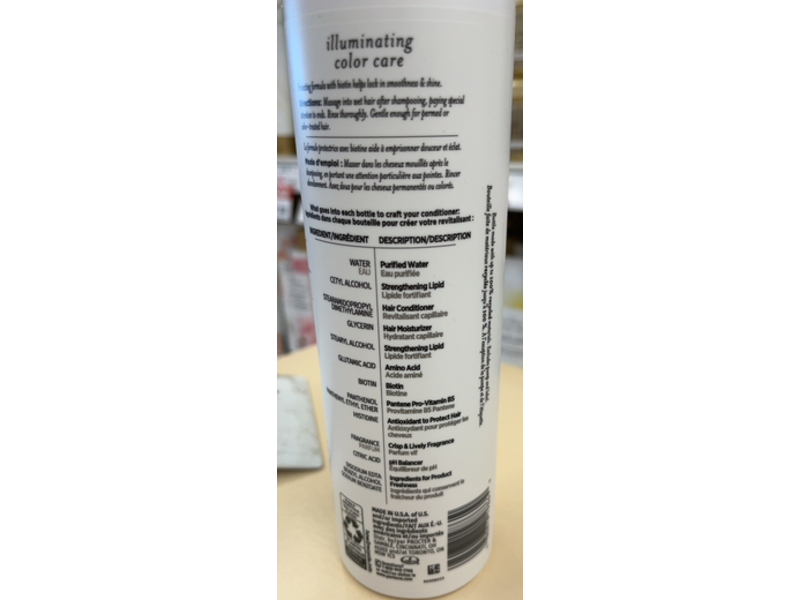 Pantene Illuminating Color Care Conditioner, 13.5 fl oz/400 mL