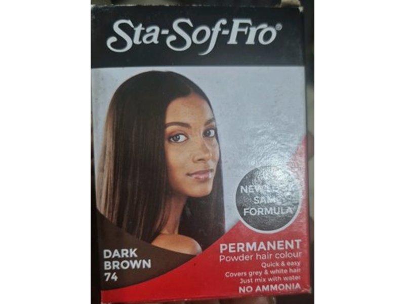 Sta-Sof-Fro Permanent Powder Hair Color, 74 Dark Brown, 0.28 fl oz/8 g