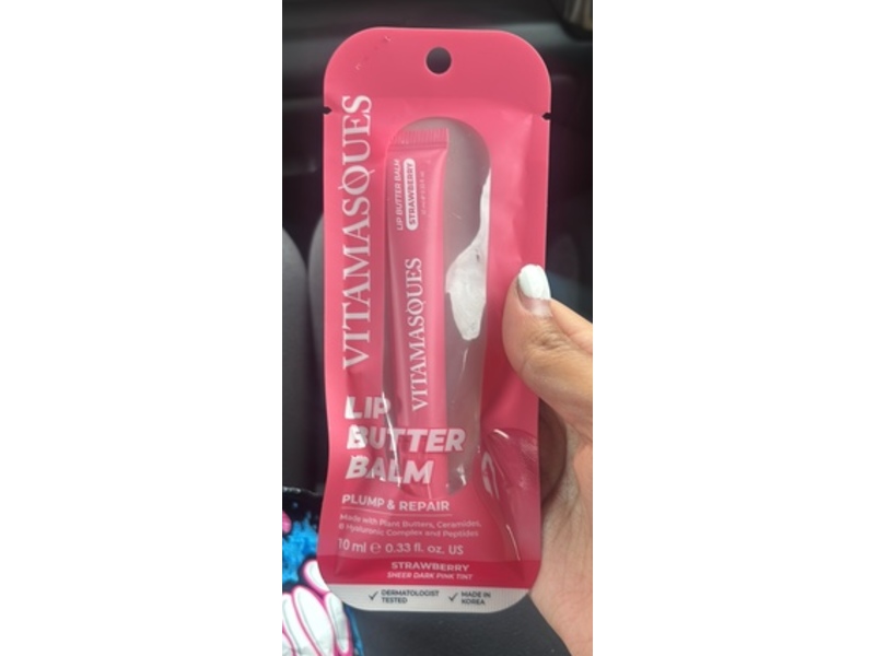 Vitamasques Lip Butter Balm, Strawberry, 0.33 fl oz/10 mL