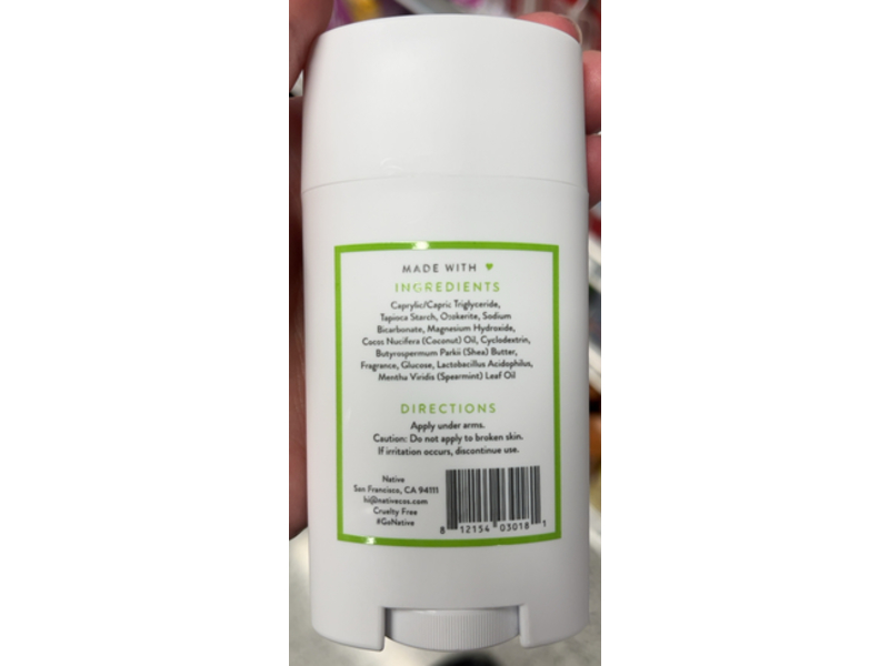 Native Solid Deodorant, Cucumber & Mint, 2.65 oz/75 g