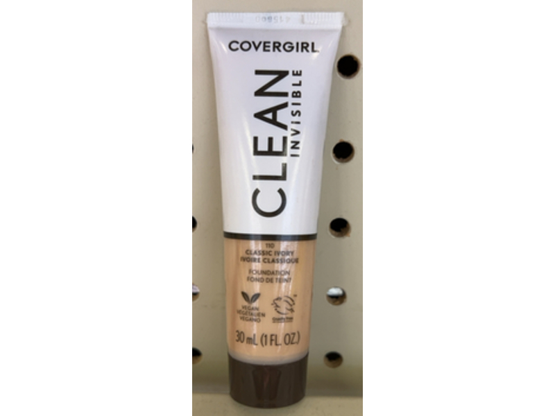 Covergirl Clean Invisible Foundation, 110 Classic Ivory, 1 fl oz/30 mL