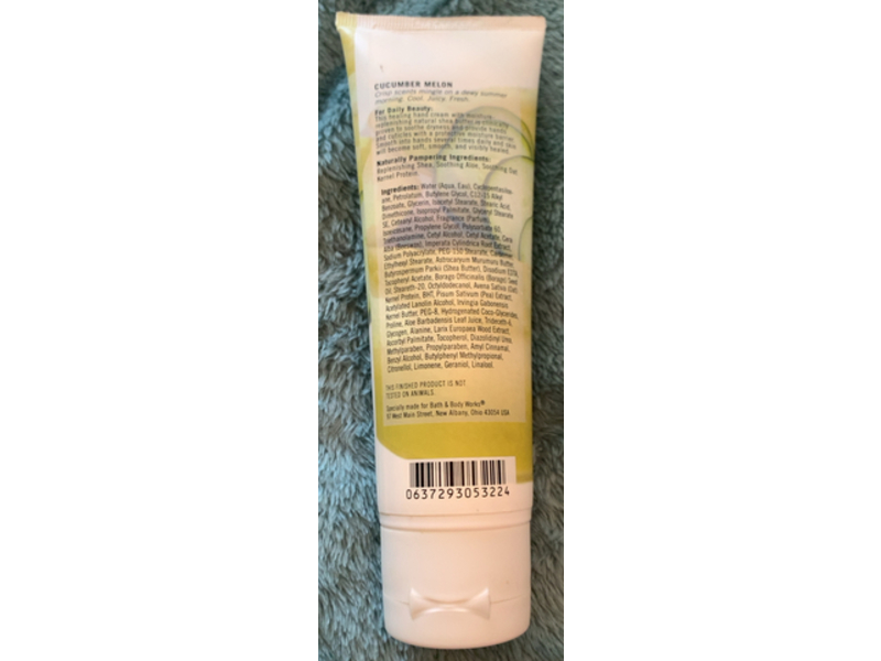 Bath & Body Works Hand Cream, Cucumber Melon, 4 oz/113 g