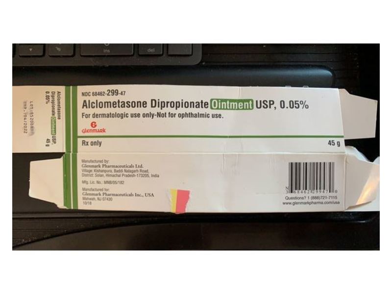 Alclometasone Dipropionate Ointment USP, 0.05%, 45 g, Glenmark (RX)