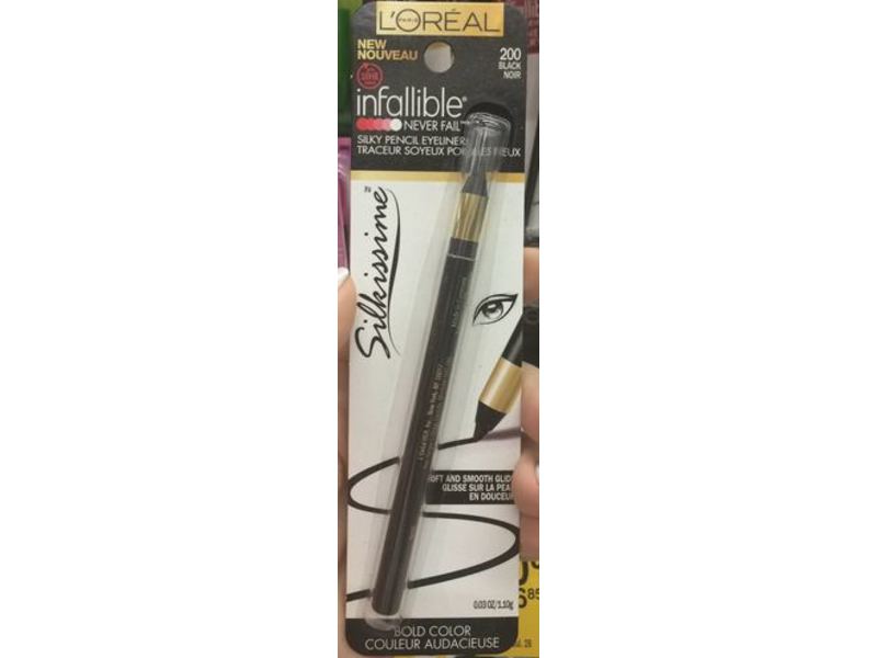 L'Oreal Paris Silkissime Silky Pencil Eyeliner, Black, 0.03 oz