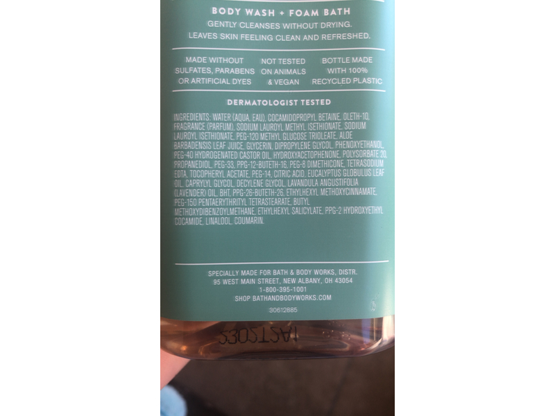 Bath & Body Works Aroma Body Wash + Foam Bath, Eucalyptus & Lavender, 10 fl oz/295 mL