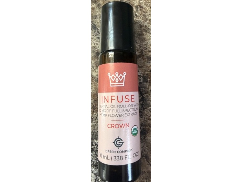 Infuse Crown By Green Compass Essential Oil Roll On, Hemp Flower Extract, 0.338 fl oz/10 mL