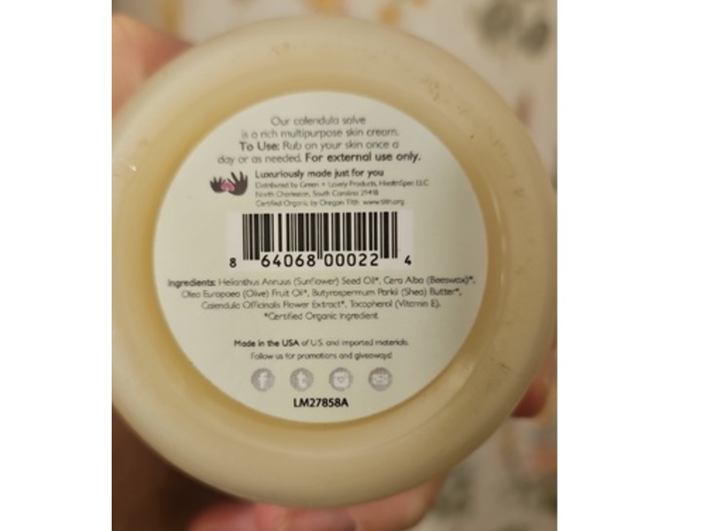 Green + Lovely Nature's Herbal, Calendula Salve, 1.8 oz/51 g