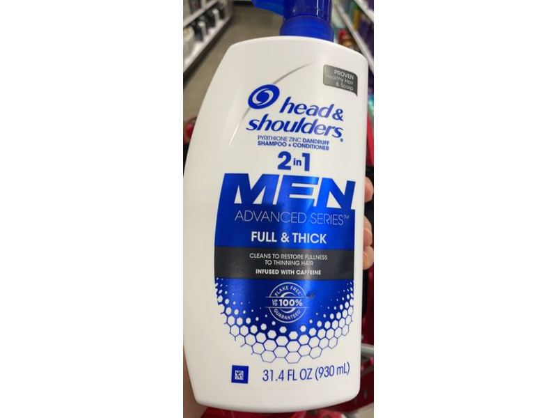 head & shoulders Men Advanced Series 2 In 1 Shampoo + Conditioner, Full & Thick, 31.4 fl oz/930 mL