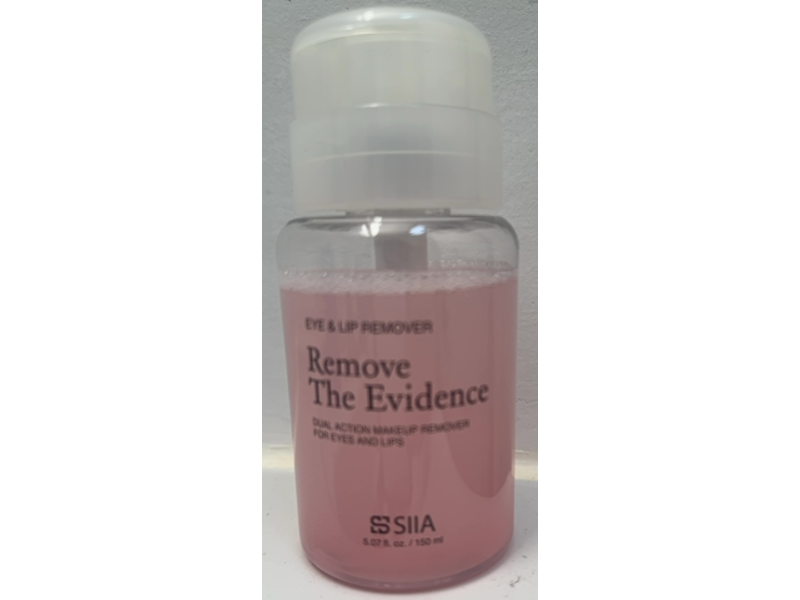 SIIA Cosmetics Remove The Evidence Dual Action Eye & Lip Makeup Remover, 5.07 fl oz/150 mL