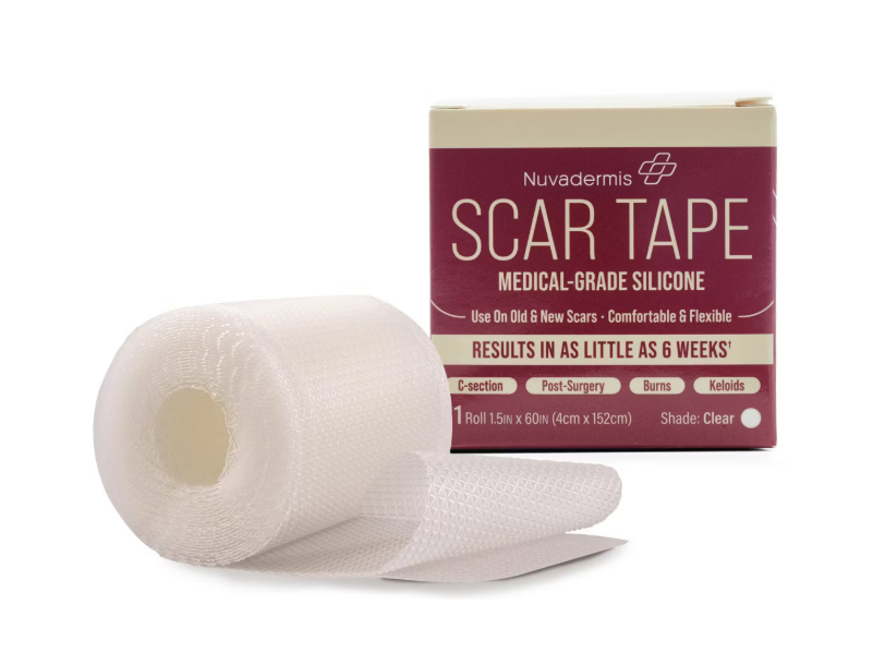 Nuvadermis Medical Grade Silicone Scar Tape Roll, Clear, 1 Count
