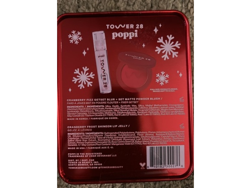 Tower 28 Poppi Fizz & Frost Holiday Blur + Set Matte Blush+ Lip Jelly Duo, 0.13 oz/3.9 mL