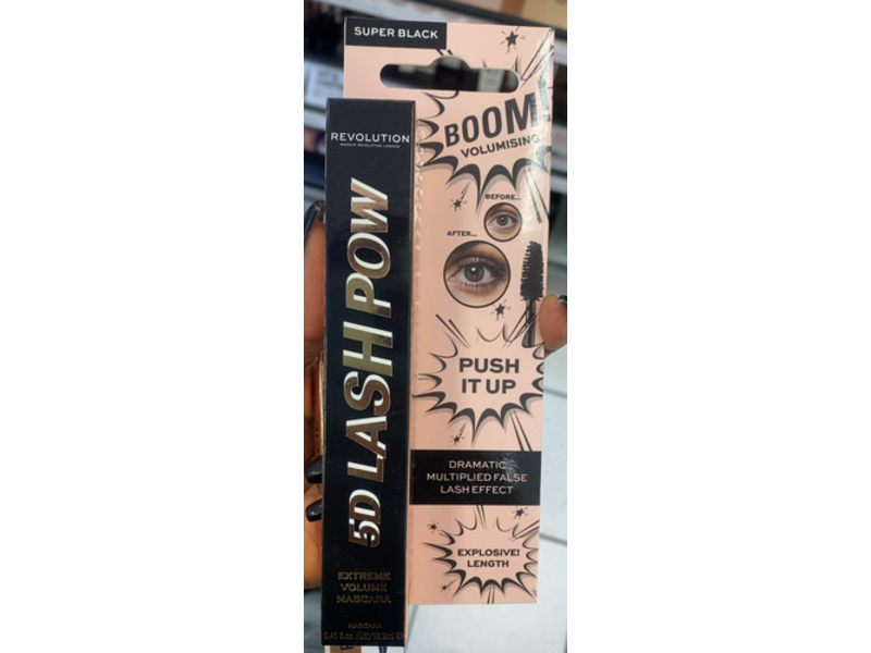 Revolution Makeup 5D Lash Pow Extreme Volume, Super Black, 0.41 fl oz/12.2 mL