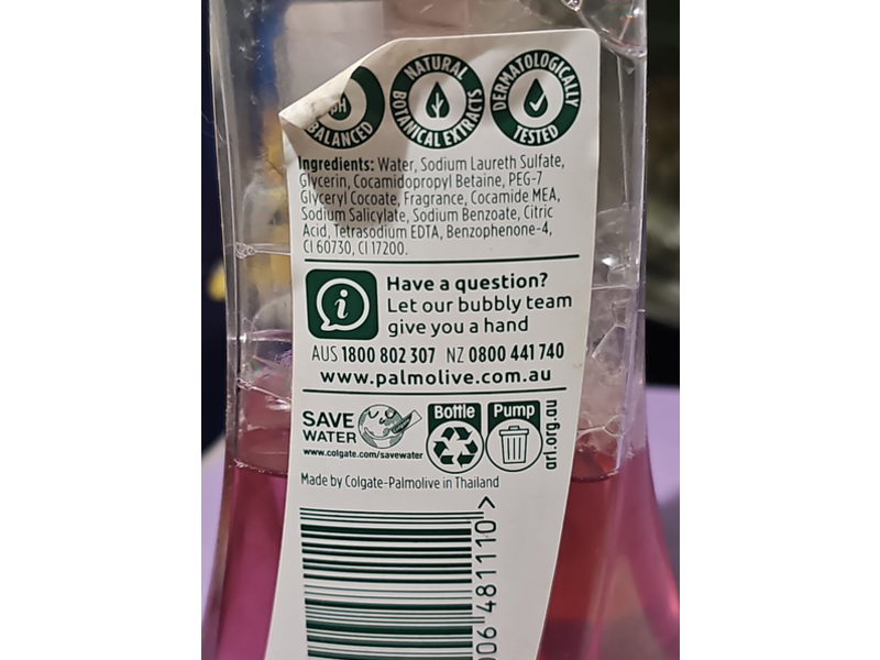 Palmolive Foaming Hand Wash, Vanilla & Berry, 250 mL