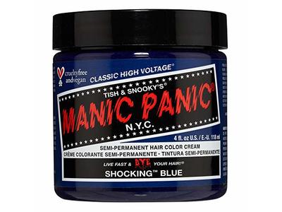 Manic Panic Classic Semi Permanent Hair Color Cream, Shocking Blue, 4 fl oz/118 mL