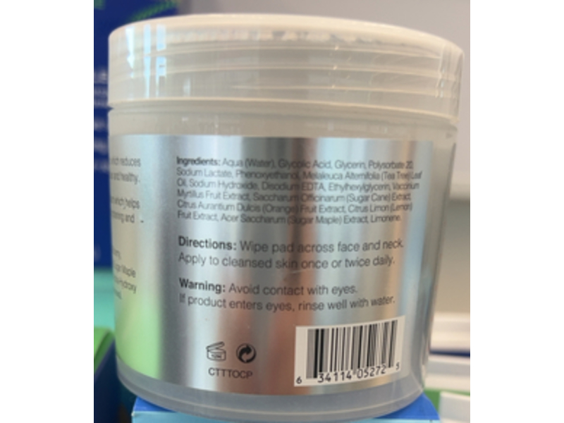 Carbon Theory Cleansing Pads, Tea Tree Oil & Glycolic Acid, 60 Count