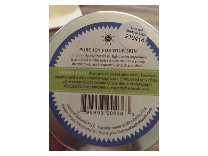 SunLeaf Moisturizing Body Balm, Clarysage Lavender, 1.5 oz/43 g