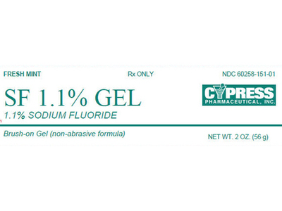 Sodium Fluoride Gel 1.1%, 2 oz/56 g, Cypress (Rx)