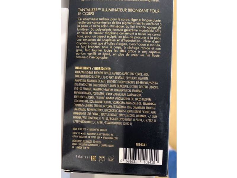 Lorac Tantalizer Body Bronzing Luminizer, Champagne Bronze, 5 fl oz/150 mL