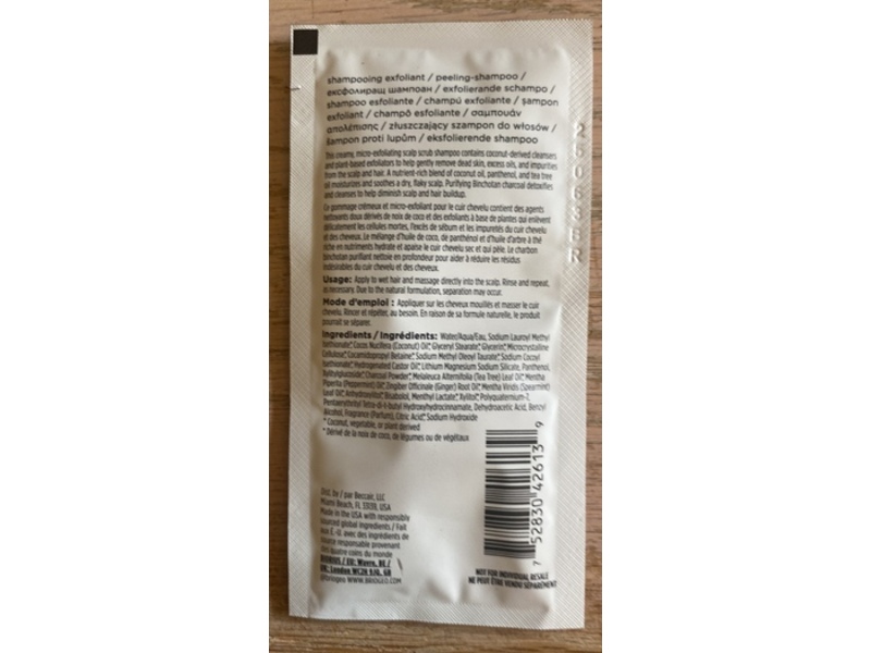 Briogeo Micro-Exfoliant Scalp Revival Shampoo, Charcoal + Coconut, 0.4 fl oz/11.8 mL