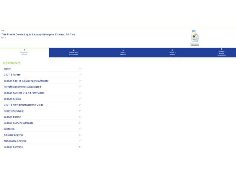 Tide Free & Gentle Liquid Laundry Detergent, 64 Loads, 50 fl oz