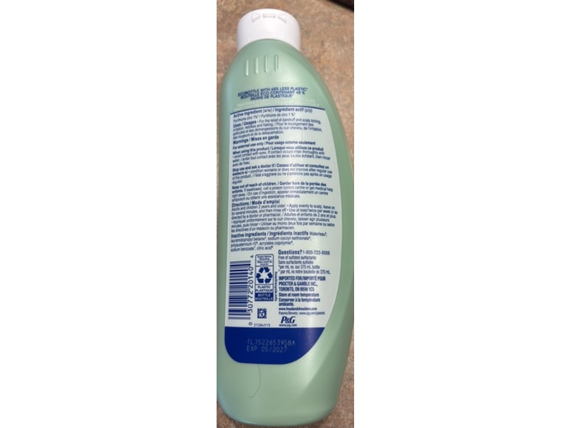 Head & Shoulders Sensitive Scalp Care Shampoo, Fragrance Free, 400 mL