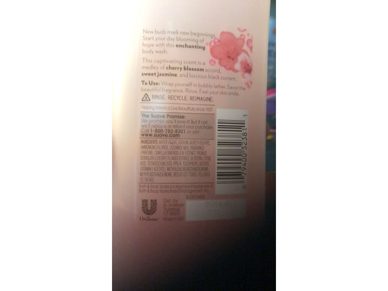 Suave Essentials Body Wash, Wild Cherry Blossom, 18 fl oz/532 mL