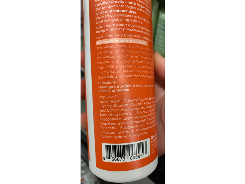 Pure Zero Clean Volumizing Conditioner, 12 fl oz/354 mL
