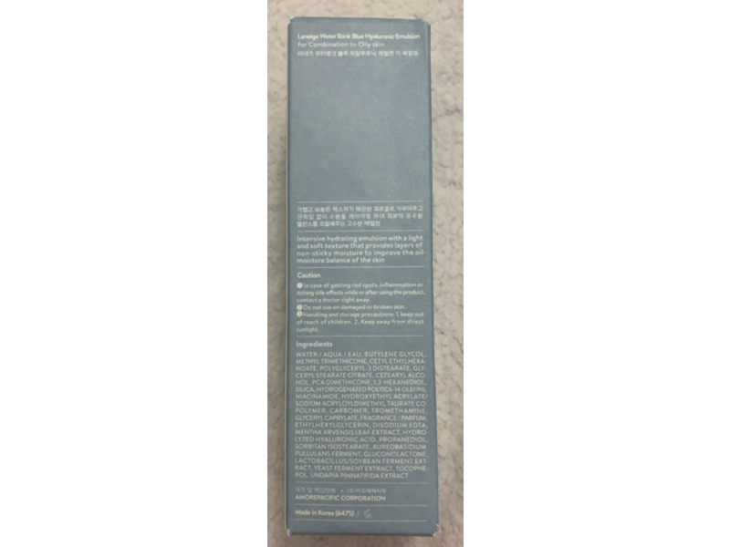 Laneige Water Bank Blue Hyaluronic Emulsion, 4 fl oz/120 mL