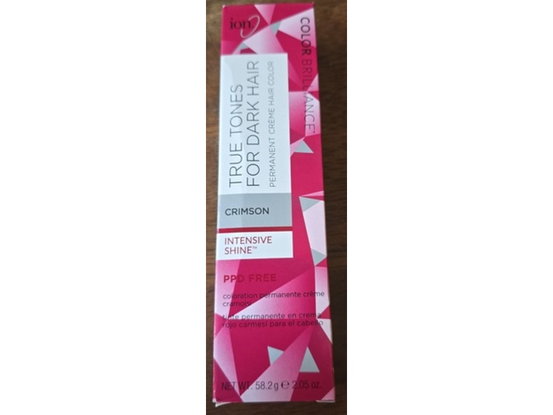 Ion Color Brilliance True Tones Permanent Crème Hair Color, Crimson, 2.05 oz/58.2 g
