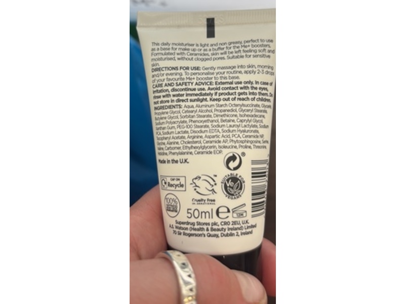 Superdrug Me+ Ceramides Moisturiser, Amino Acids, 50 mL