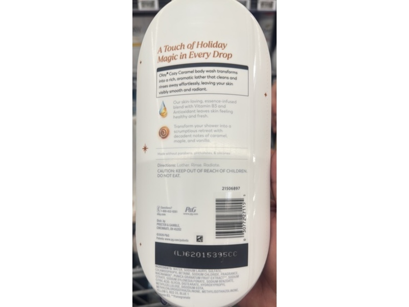 Olay Body Wash, Cozy Caramel, 22 fl oz/650 mL