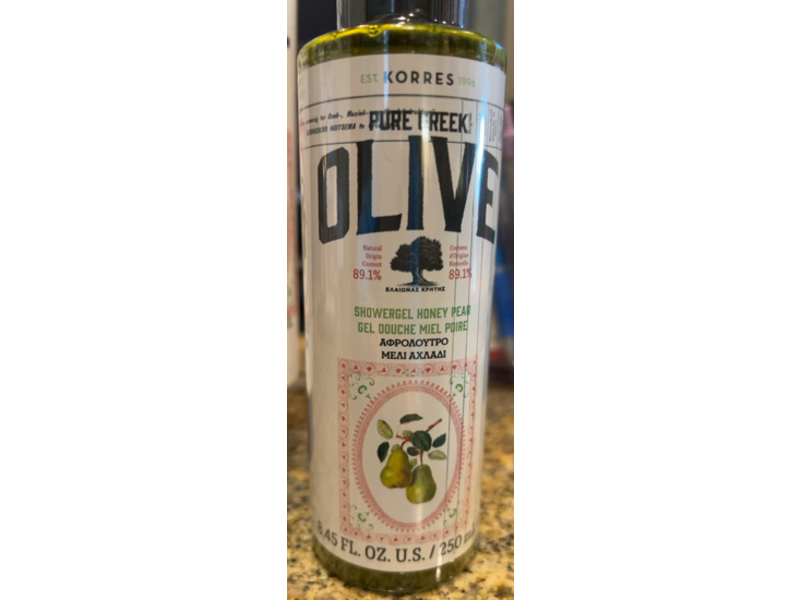 Korres Pure Greek Olive Shower Gel, Honey Pear, 6.45 fl oz/250 mL
