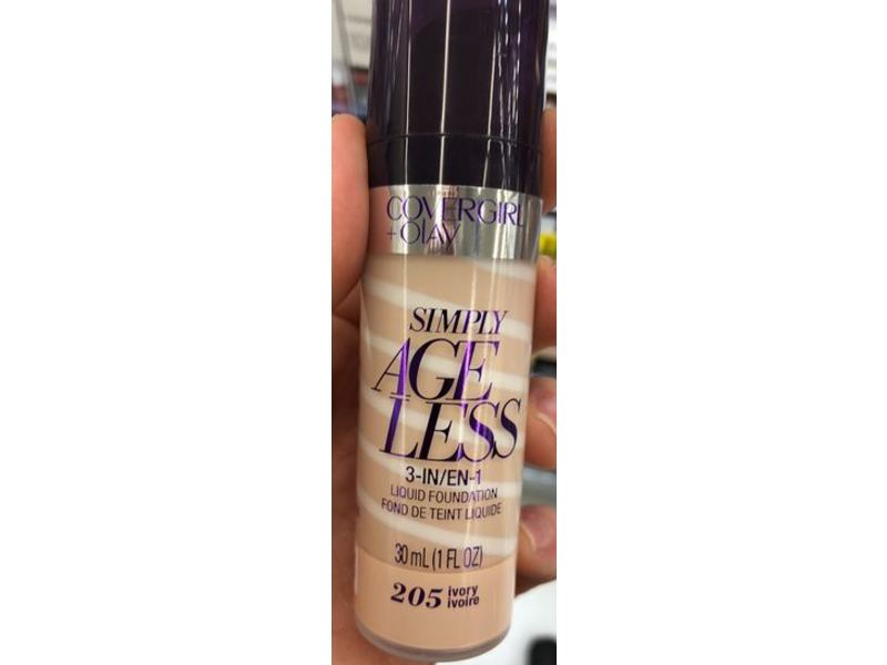 Covergirl + Olay Simply Ageless 3-In-1 Liquid Foundation, 205 Ivory, 1 fl oz/30 mL