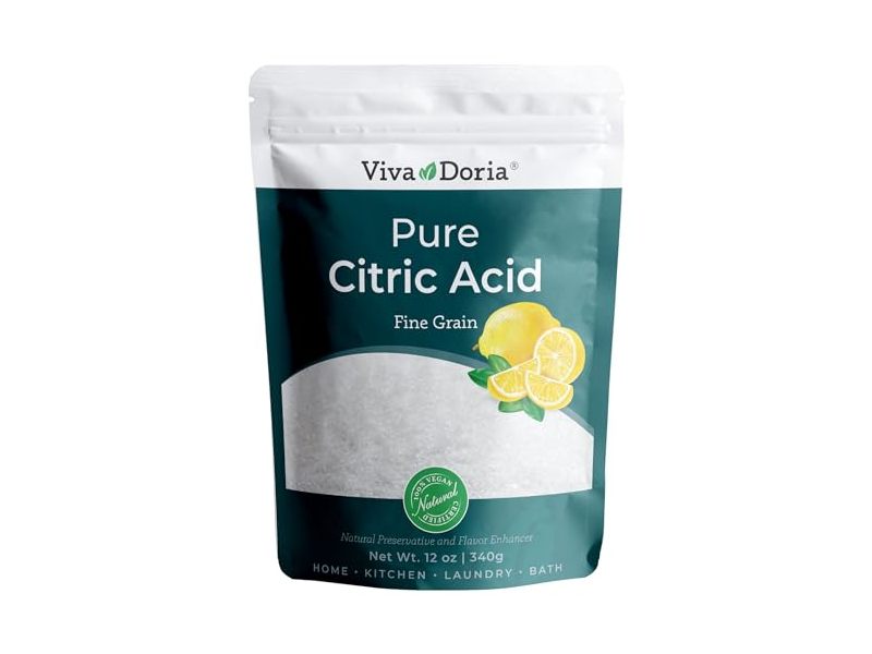 Viva Doria 100% Pure Citric Acid, Food Grade, Fine Grain, 12 oz (340 g)