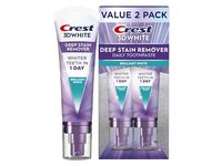 Crest 3DWhite Brilliance Deep Stain Remover Daily Toothpaste, Brilliant White, 3.1oz/87 g, Pack Of 2 - thumbnail 1