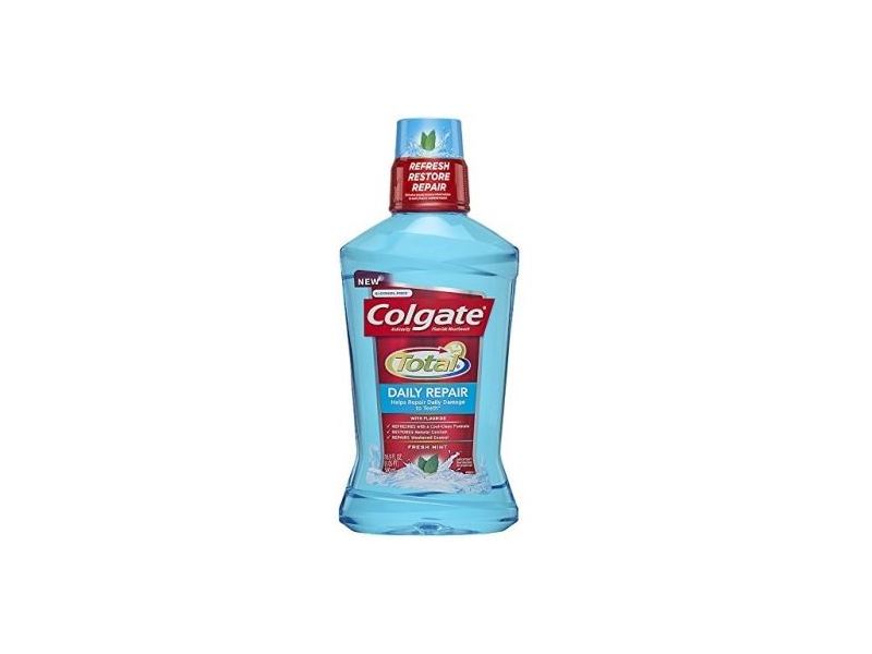 Colgate Total Daily Repair Mouthwash, Fresh Mint, 16.9 fl oz ...