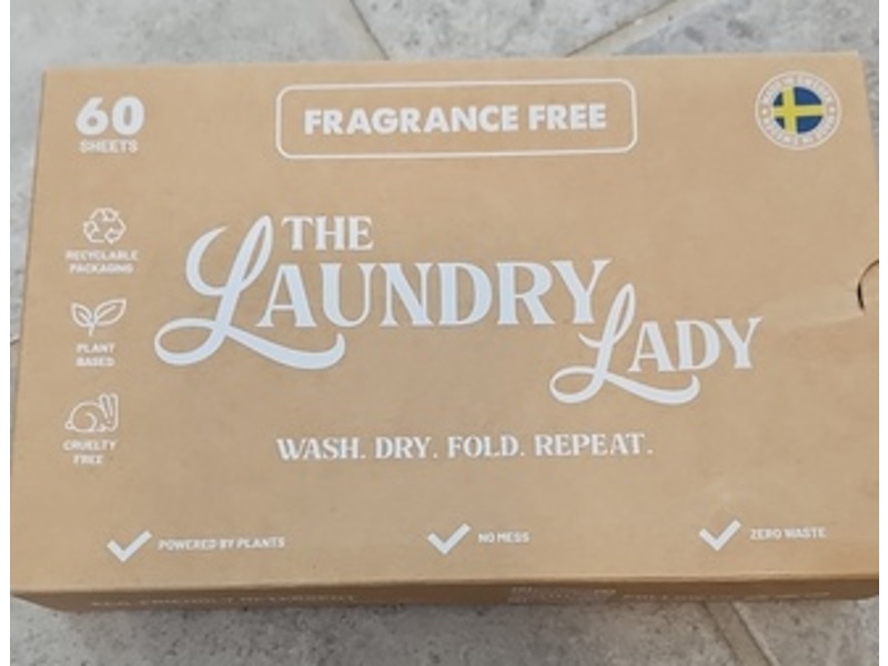 The Laundry Lady Detergent Sheets, Fragrance Free, 60 Sheets