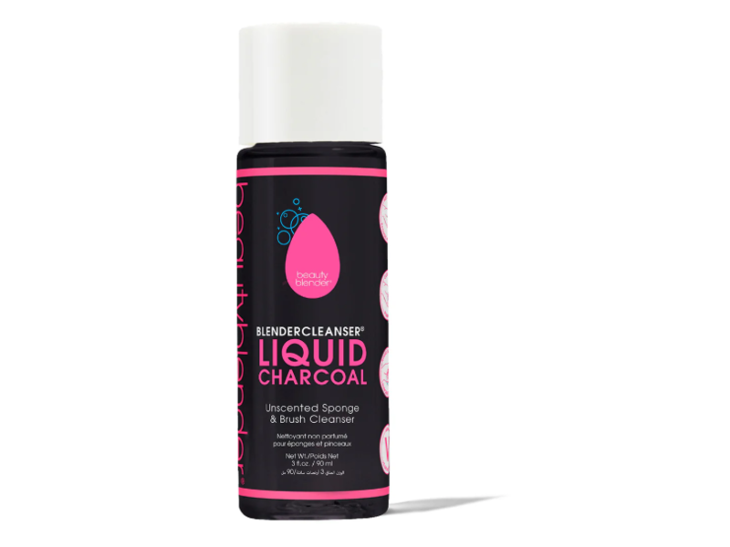 Beautyblender Blendercleanser Unscented Sponge & Brush Cleanser, Liquid Charcoal, 3 fl oz/90 mL