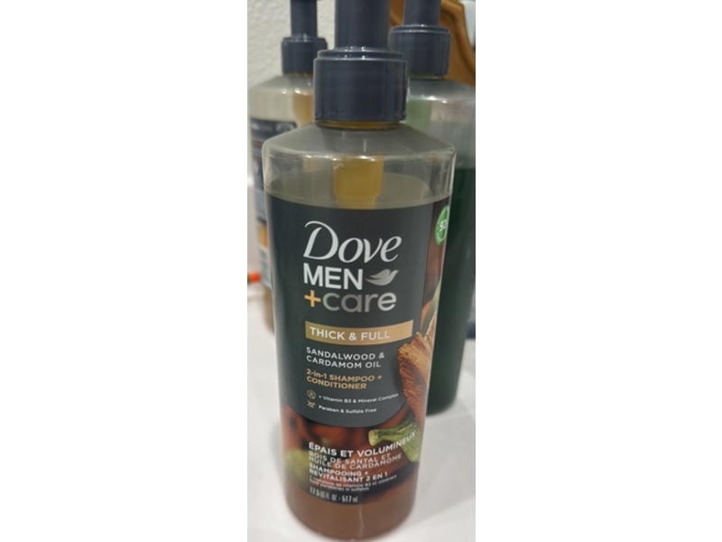 Dove Men+Care 2-In-1 Shampoo + Conditioner, Sandalwood & Cardamom Oil, 17.5 fl oz/517 mL